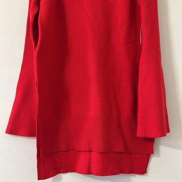 NEW Anthropologie Red Elise Ribbed Off The Shoulder Tunic Sweater Size XS - Picture 4 of 9
